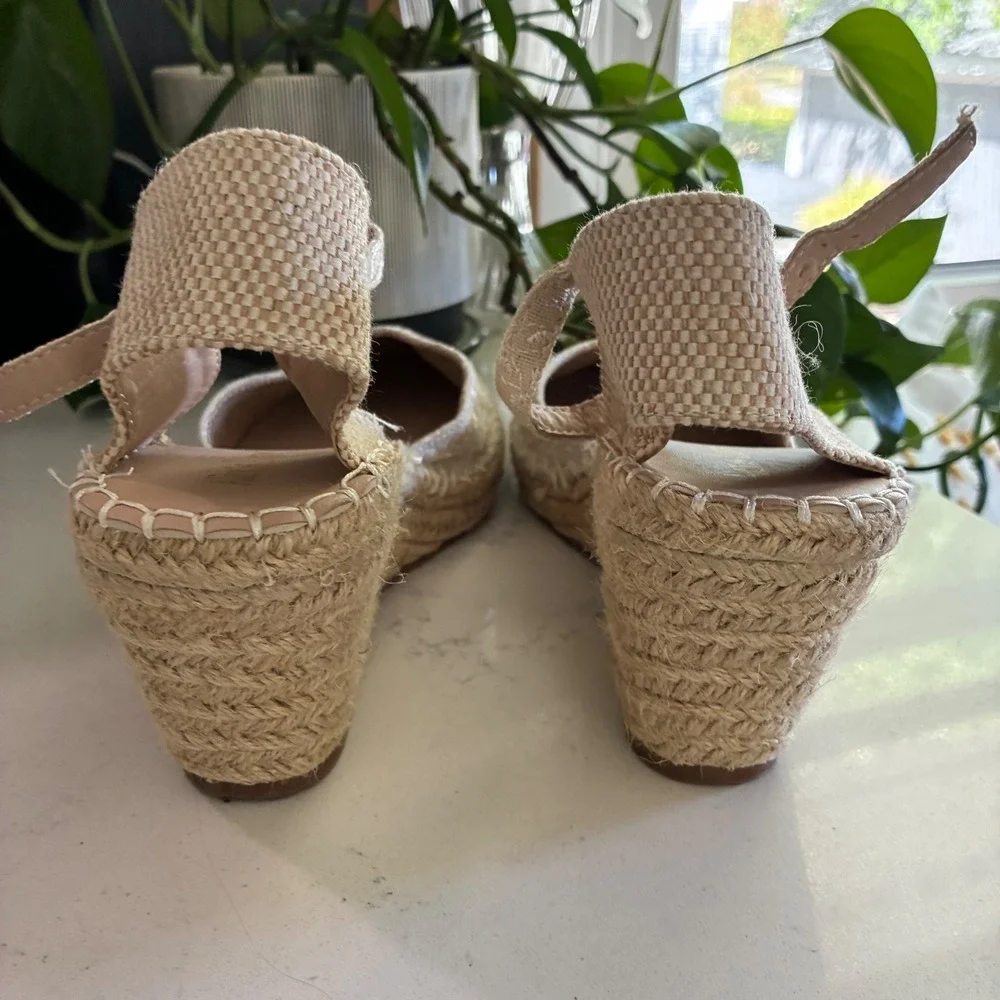 Alexis Leroy Espadrille Wedges 9 Floral Embroidered Cottage Boho Coastal Wedding
